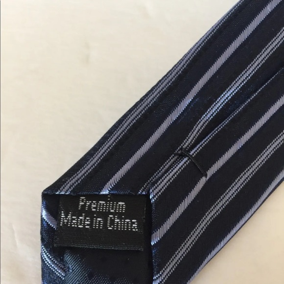 Classic Gianfranco Striped Blue Gray Men Neck Tie - Picture 6 of 6